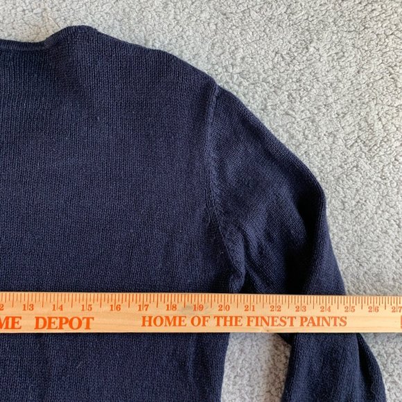 Christopher & Banks Cardigan Sweater Womens Medium Full Zip Pockets V Neck Blue - Picture 10 of 12